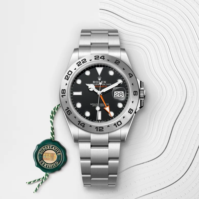 ROLEX グリーンレザー　型番14270 空箱　コマ2個 本物 14270 ブラック ROLEX（ロレックス）エクスプローラーI 中古